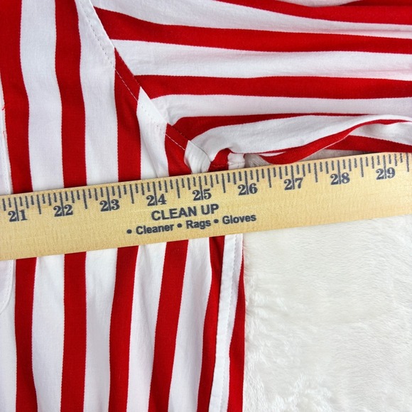 NWT A New Day Womens Red White Stripe Button Down Shirt XL Long Sleeve Casual - Picture 8 of 10